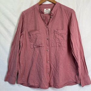 Fjallraven Ovik Hemp Shirt Womens Large Relaxed Fit Long Sleeve Button Front Top